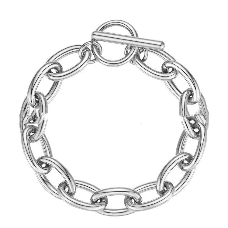 14K Gold Titanium Steel Special-interest Design Exaggerated Bracele