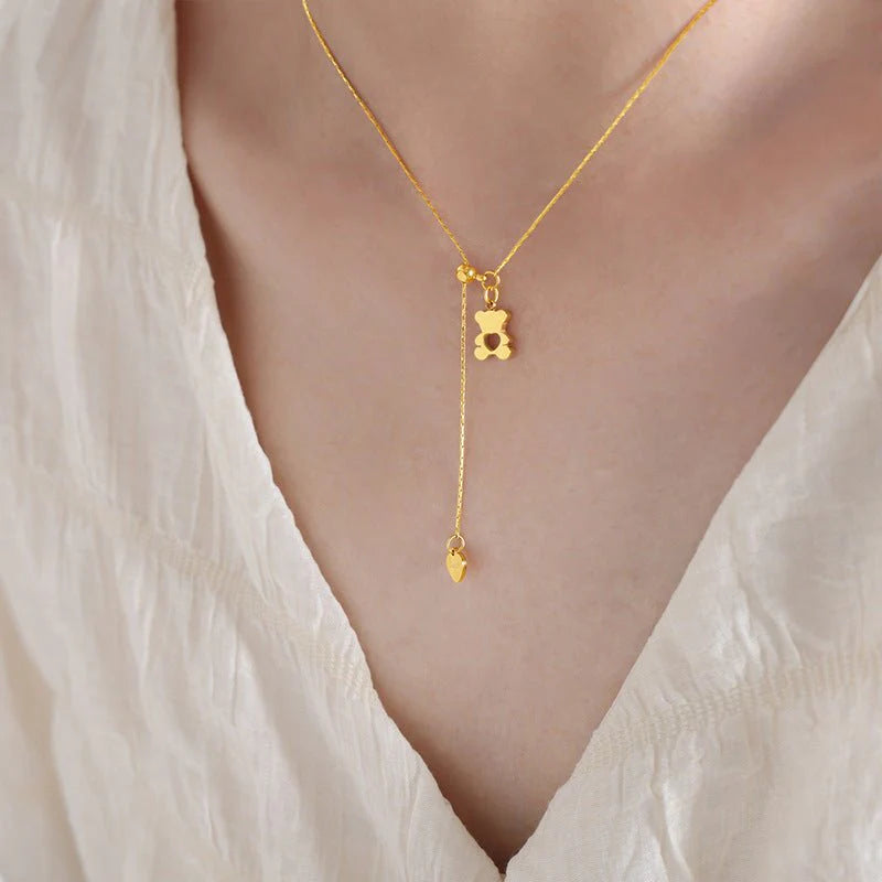 Cartoon Cartoon Bear Cute Jewelry For Girls Neckla