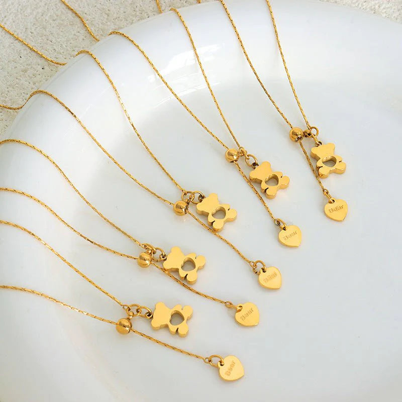 Cartoon Cartoon Bear Cute Jewelry For Girls Neckla