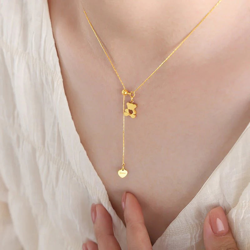 Cartoon Cartoon Bear Cute Jewelry For Girls Neckla