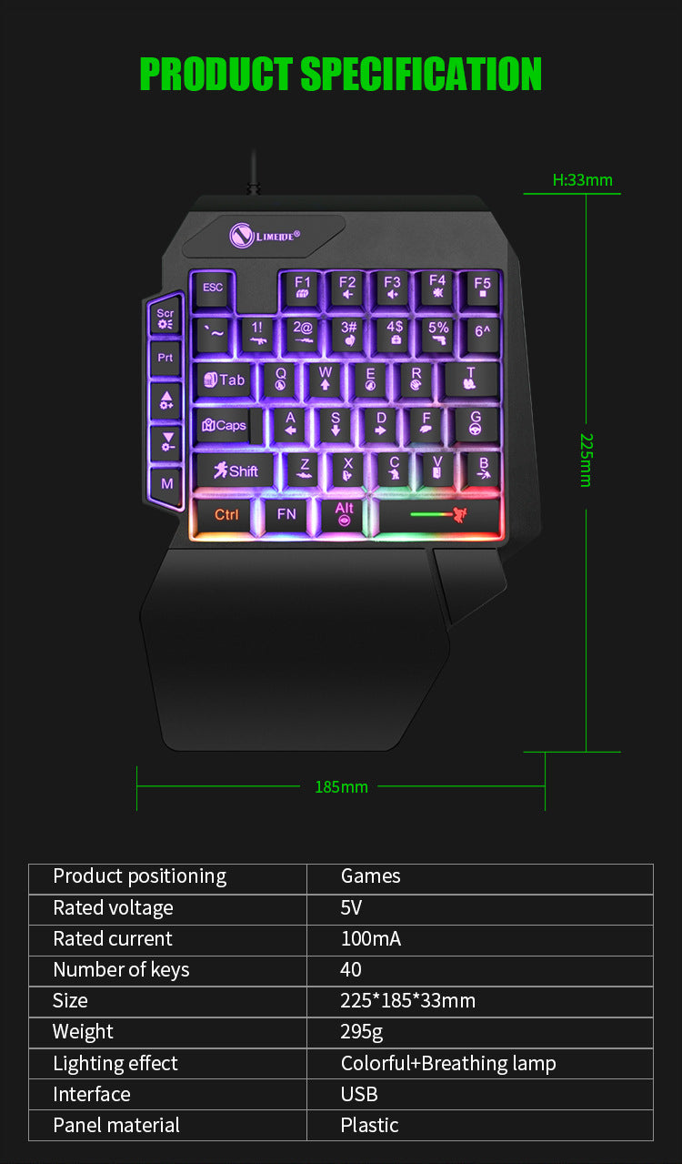 Luminous Gaming Mechanical Keyboard Mouse Converter