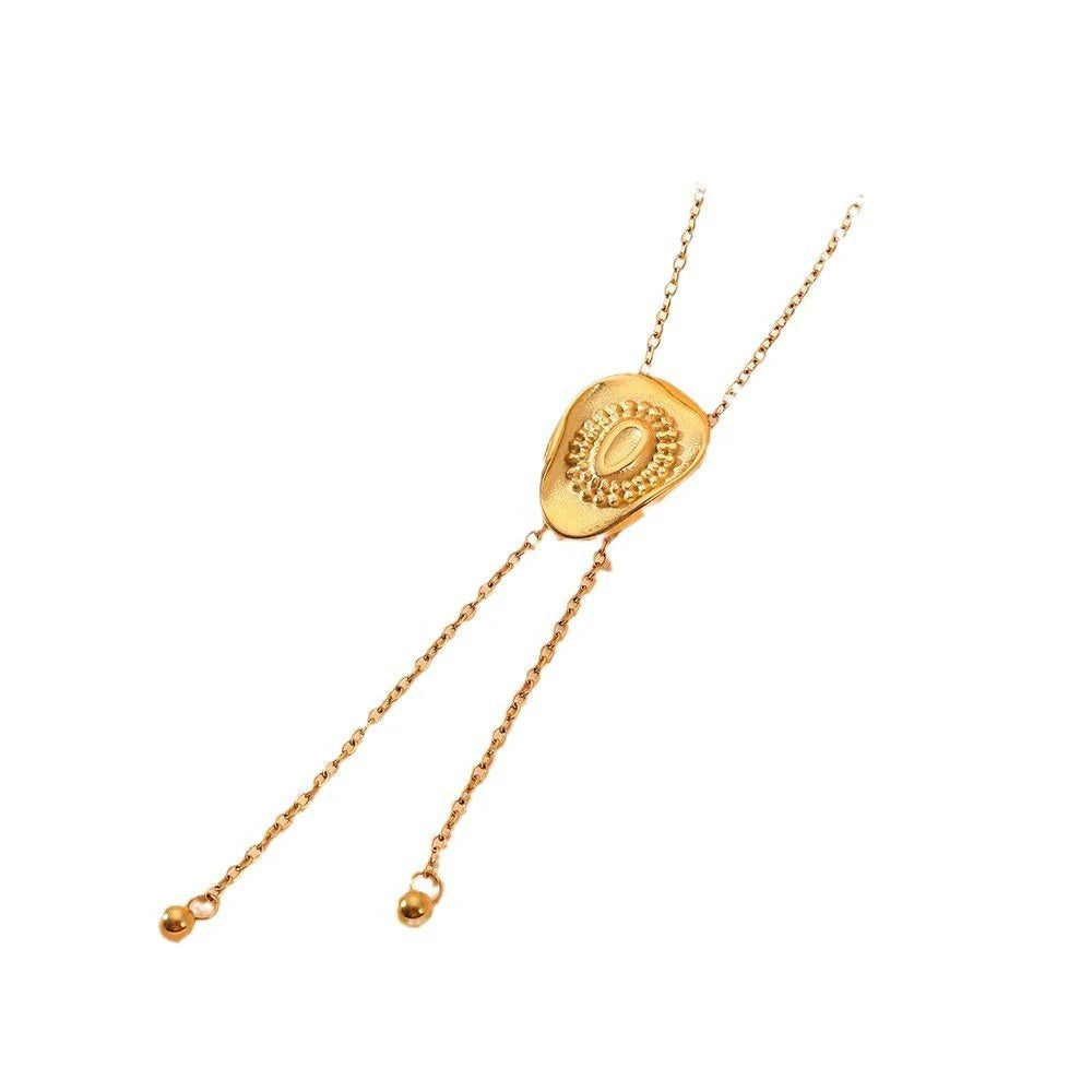 Pull Sweater Chain Titanium Steel Hat Steel Ball Tassel Pull Necklace Ornamen