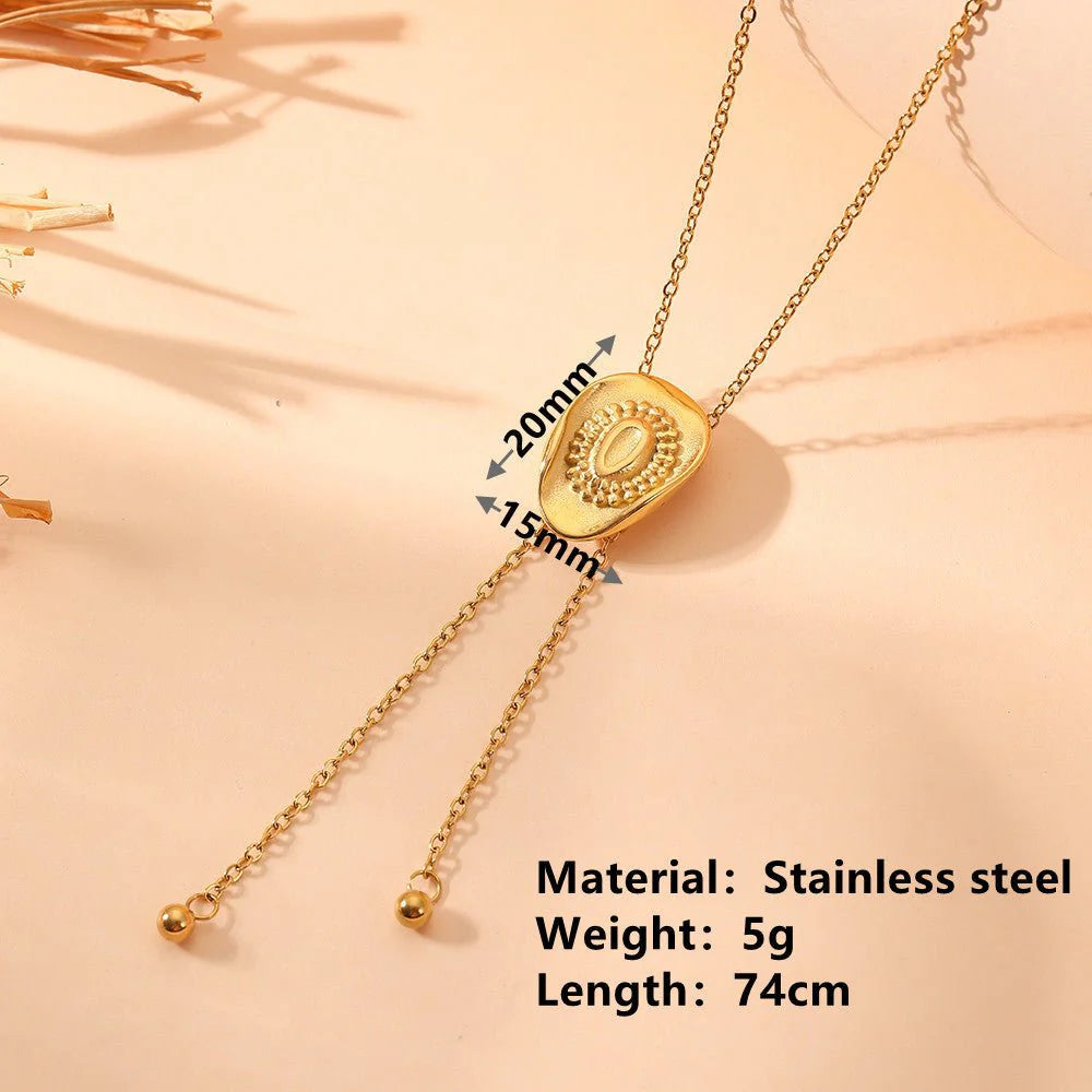 Pull Sweater Chain Titanium Steel Hat Steel Ball Tassel Pull Necklace Ornamen