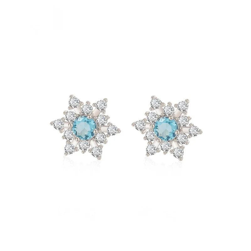 S925 Silver Female Simple Temperamental And Personalized Rhinestone Earrings