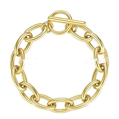 14K Gold Titanium Steel Special-interest Design Exaggerated Bracele