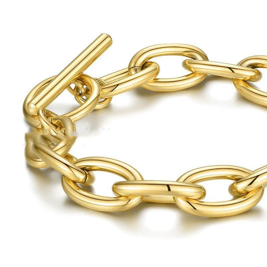 14K Gold Titanium Steel Special-interest Design Exaggerated Bracele