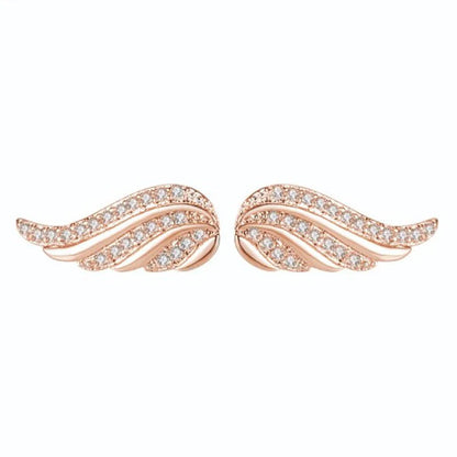 Angel Wing Ear Studs Wings Shape Micro-inlaid