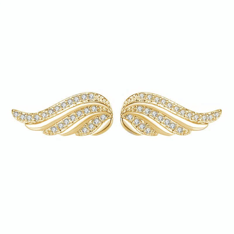 Angel Wing Ear Studs Wings Shape Micro-inlaid