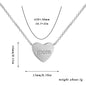European And American Loving Heart Zircon Mother's Day Corrosion Letter Mom Geometric Brass Double Open Peach Heart Necklace