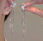 Fashion Elegant Zircon Awn Star Moon Tassel Non-piercing Ear Clip