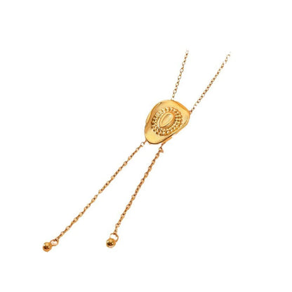 Pull Sweater Chain Titanium Steel Hat Steel Ball Tassel Pull Necklace Ornamen