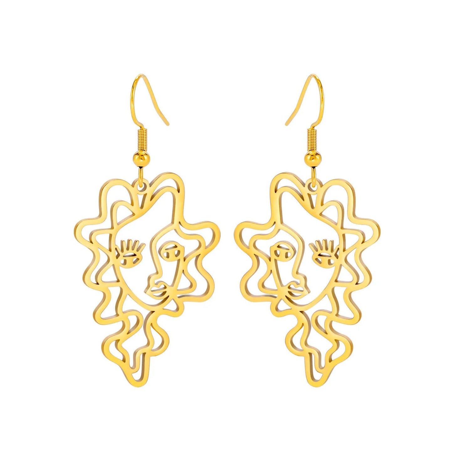 Titanium Steel Retro Ethnic Style Wave Girl Earrings