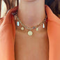 Vintage Alloy Square Plate Pendant Necklace