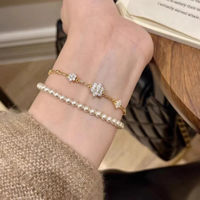 Zircon Flower Bracelet Female Special-Interest Design