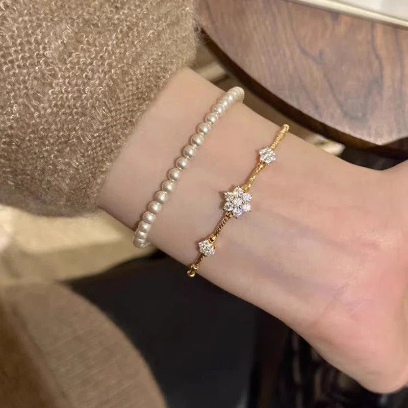 Zircon Flower Bracelet Female Special-Interest Design