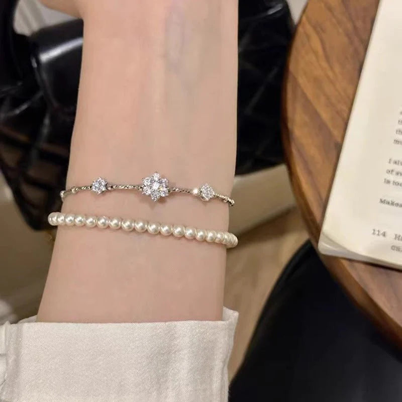 Zircon Flower Bracelet Female Special-Interest Design