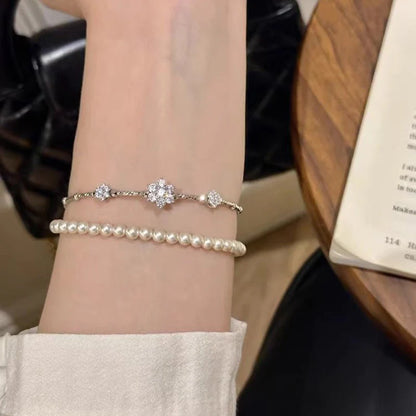 Zircon Flower Bracelet Female Special-Interest Design